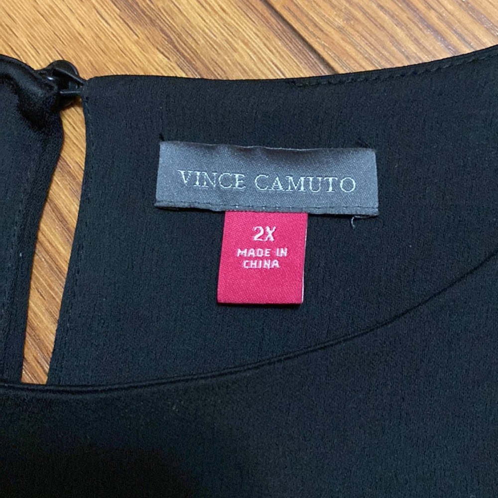 Vince Camuto women’s black high low capelet 1 button closure back dress 2X - Picture 11 of 14